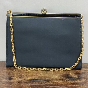 Vintage Koret Black Hand Bag Purse with Coin Purse Chain Handle
